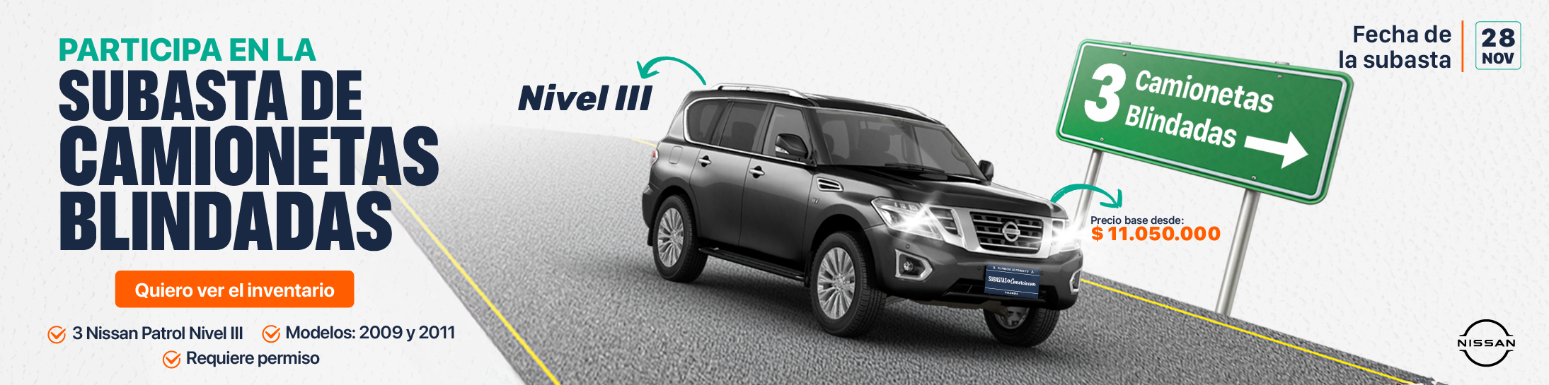 subasta de camionetas blindadas